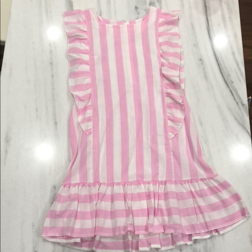 Pink and white ruffle dress